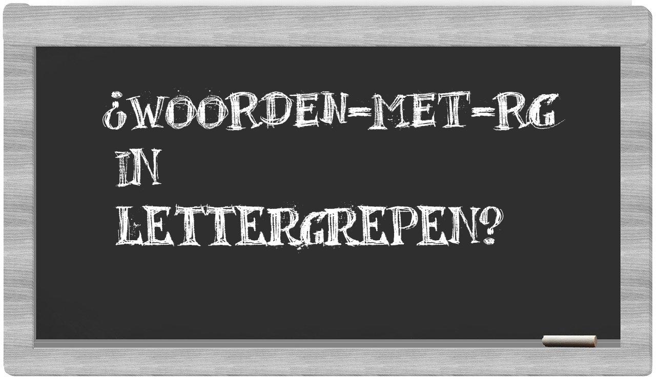 ¿woorden-met-RG en sílabas?