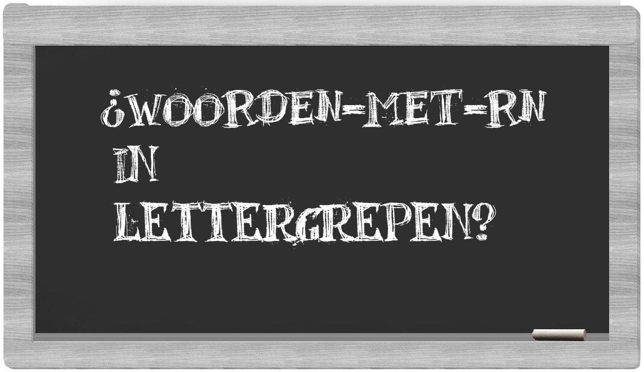 ¿woorden-met-RN en sílabas?