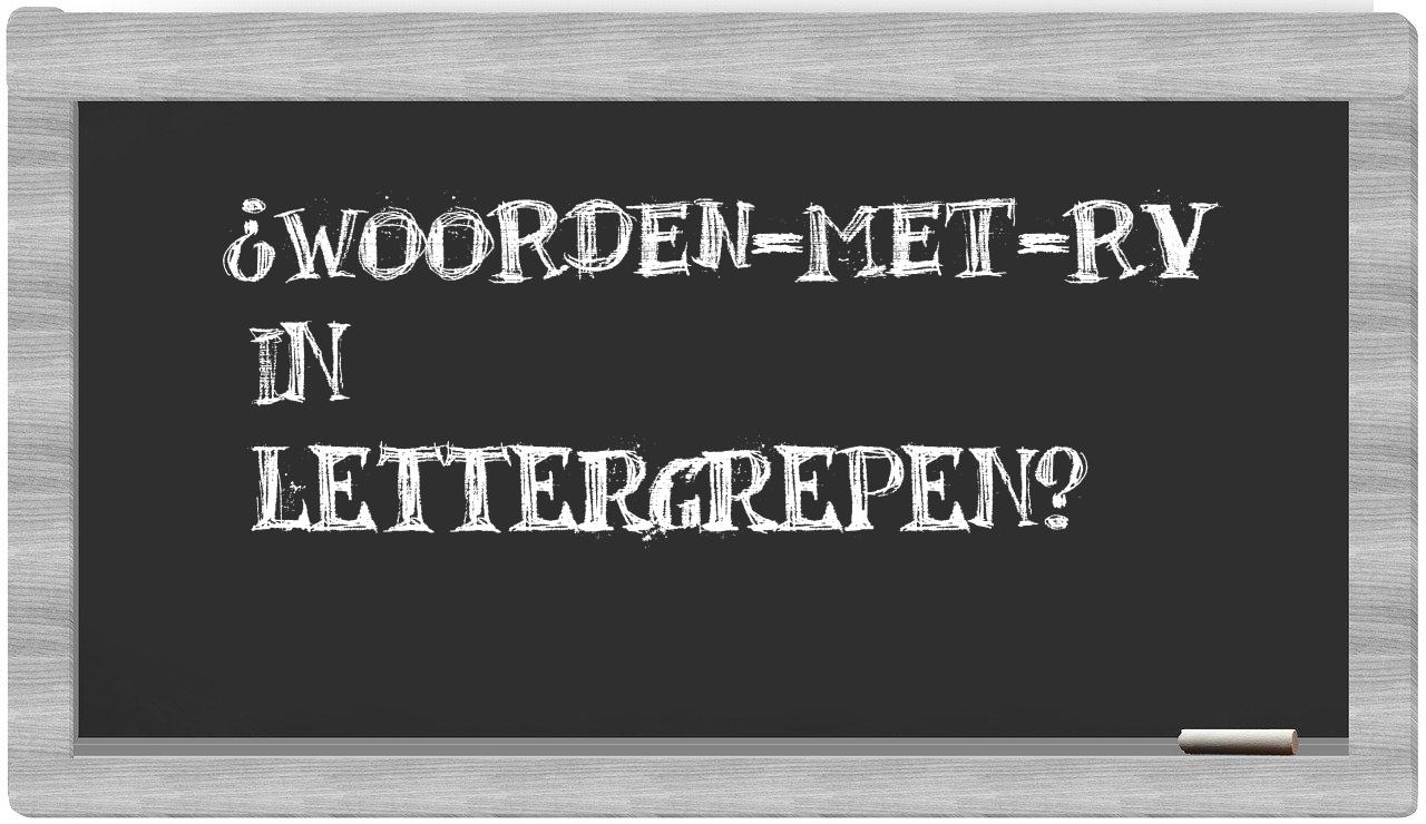 ¿woorden-met-RV en sílabas?